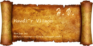 Havér Vilmos névjegykártya